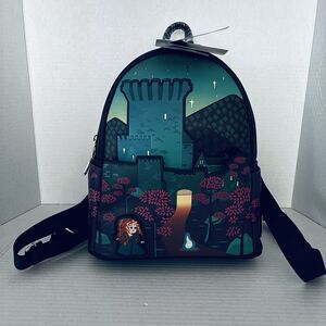 Loungefly Disney Mini Backpack Princess Pixar Glow in Dark Castle Starry Night
